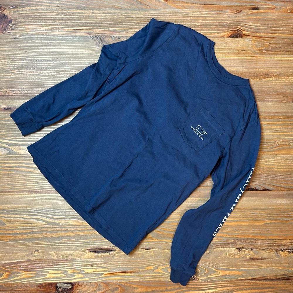 Boys' Vintage Whale Long-Sleeve Tee in
Navy Blue